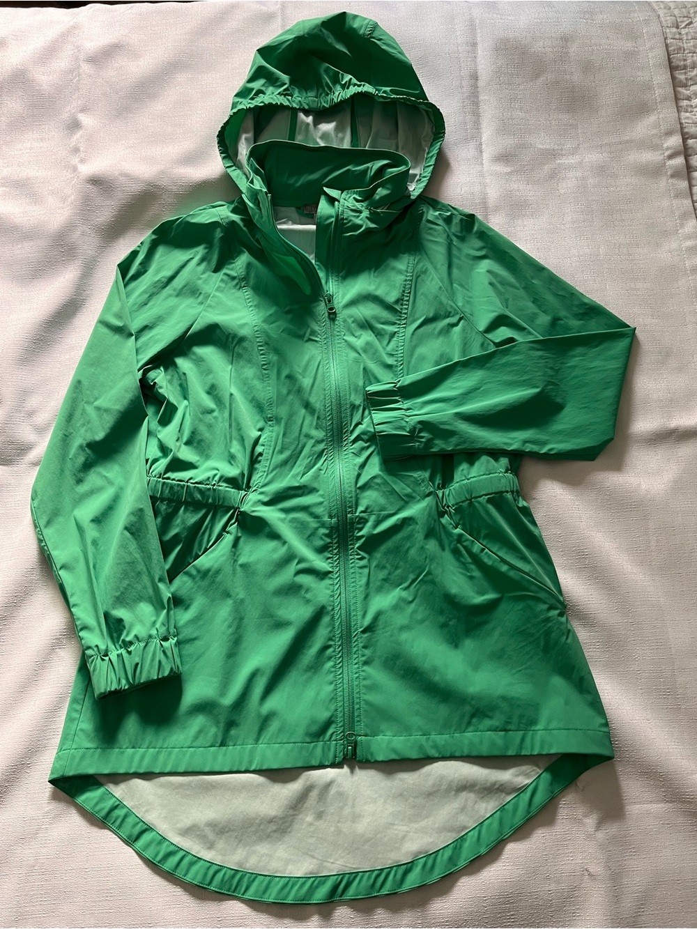 T by Talbots Bright Green Hooded Rain Coat